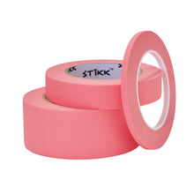Load image into Gallery viewer, 3 pack 1/4" .25 inch x 60yd (6mm x 55m) Thin STIKK Pink Painters Masking Tape