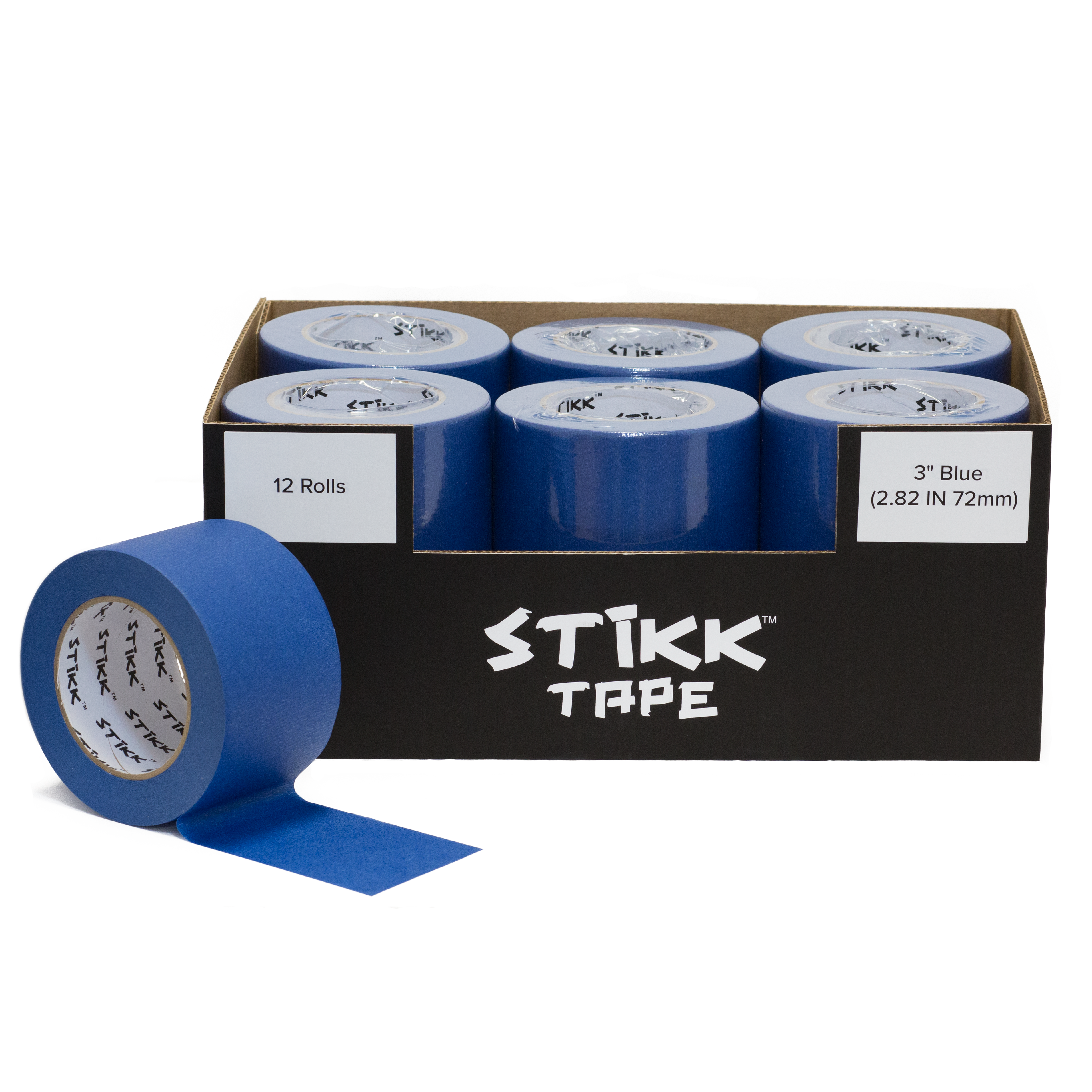 Blue Painters Tape 3 x 60 yard ( 72 mm x 55 m ) 12 Roll Case