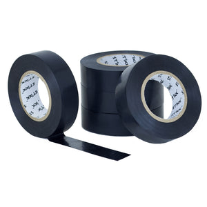 STIKK Black Electrical Tape (5 Pack) 3/4" Wide 66 Feet 20 Meters Long