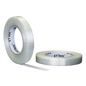 2 pack 3/4" .75 inch x 60 yard (18mm x 55m) 5 Mils Thick STIKK Filament Tape