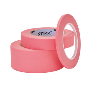 3 pack 1/4" .25 inch x 60yd (6mm x 55m) Thin STIKK Pink Painters Masking Tape